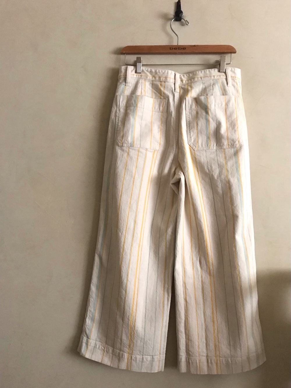 Madewell Cream Pants with Yellow and Light Blue Stripes - Picture 4 of 9